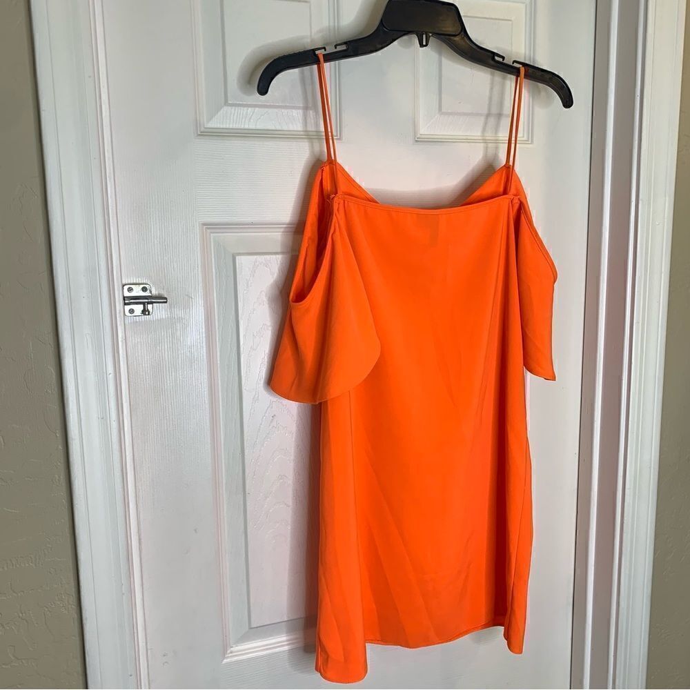 ASOS Cold Shoulder Slip Dress Size 6 Orange - Picture 9 of 12